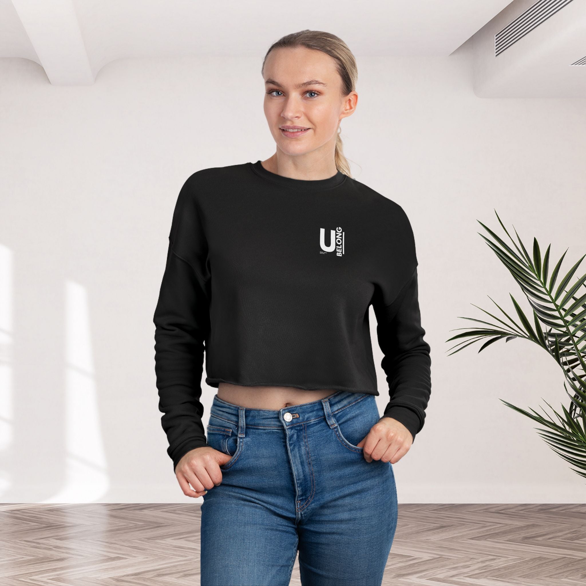 UBelong Minimalist Cropped Crewneck Sweatshirt