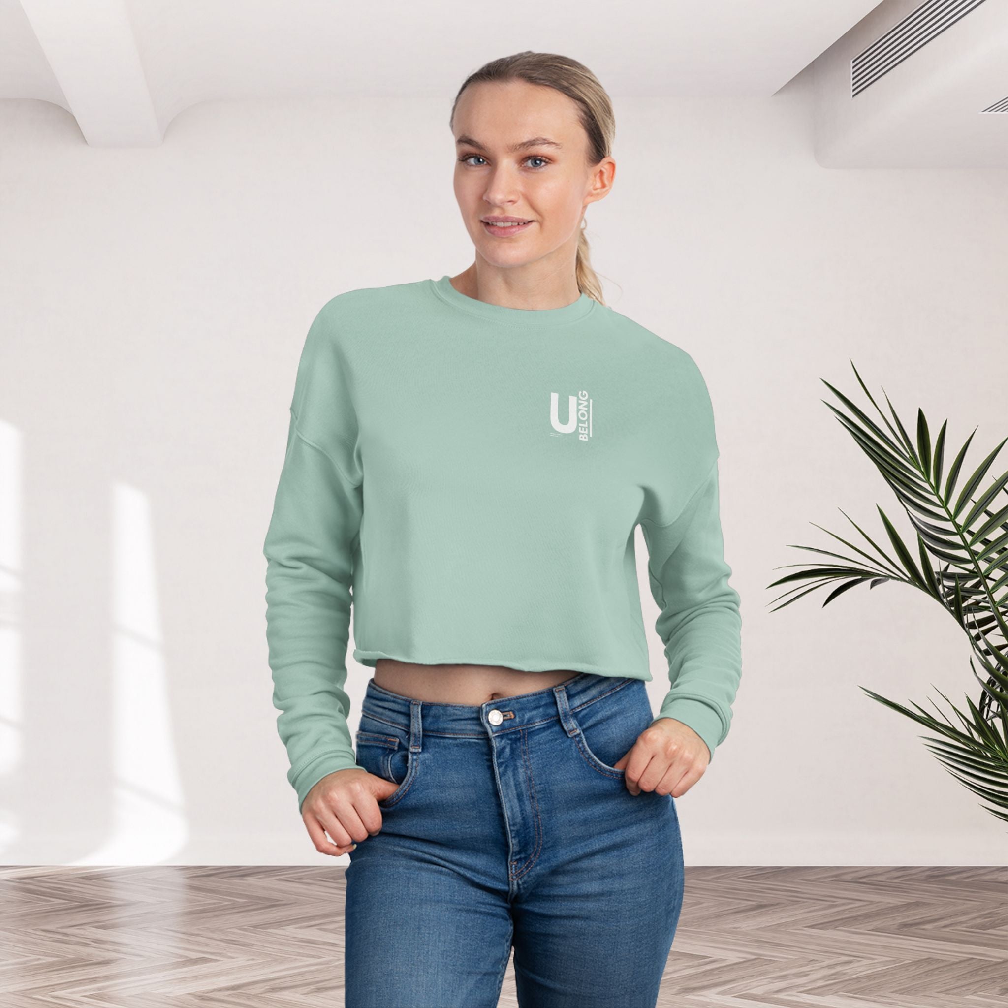 UBelong Minimalist Cropped Crewneck Sweatshirt