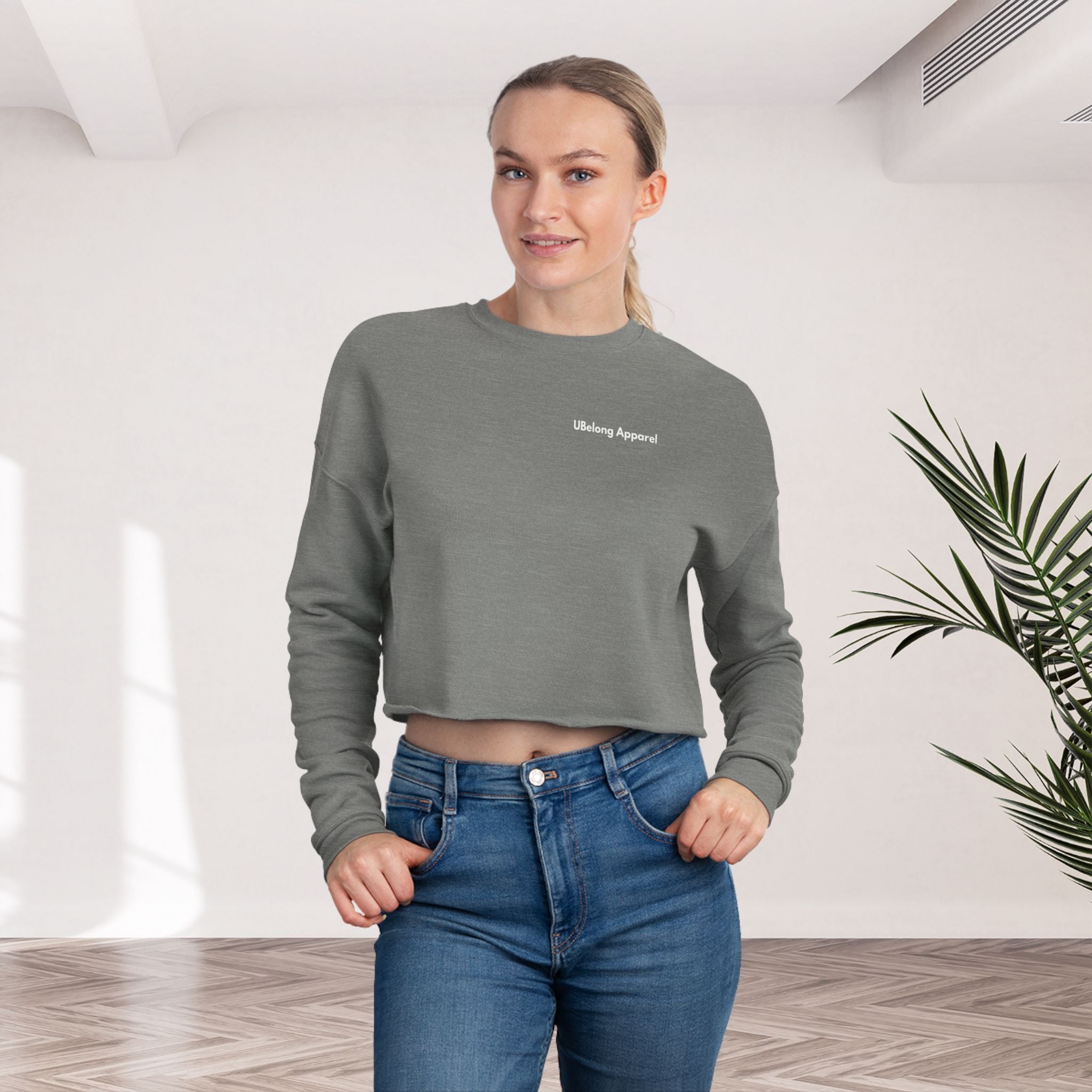 Positive Affirmation + Mental Health Awareness Cropped Crewneck Sweatshirt