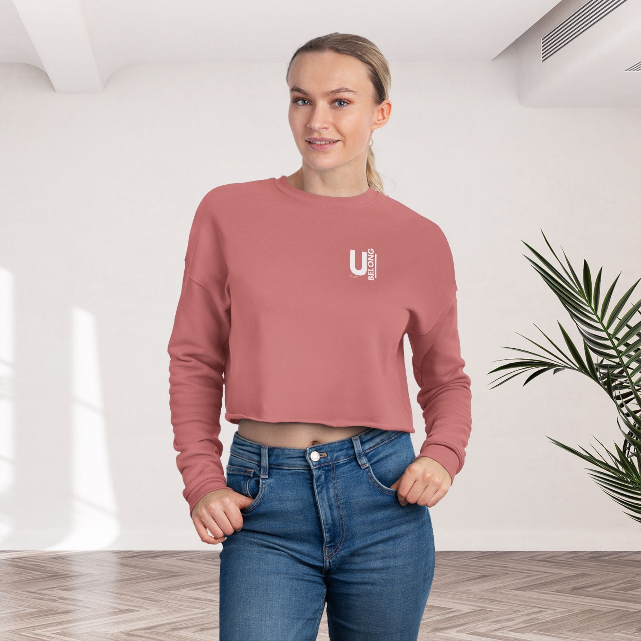 UBelong Minimalist Cropped Crewneck Sweatshirt